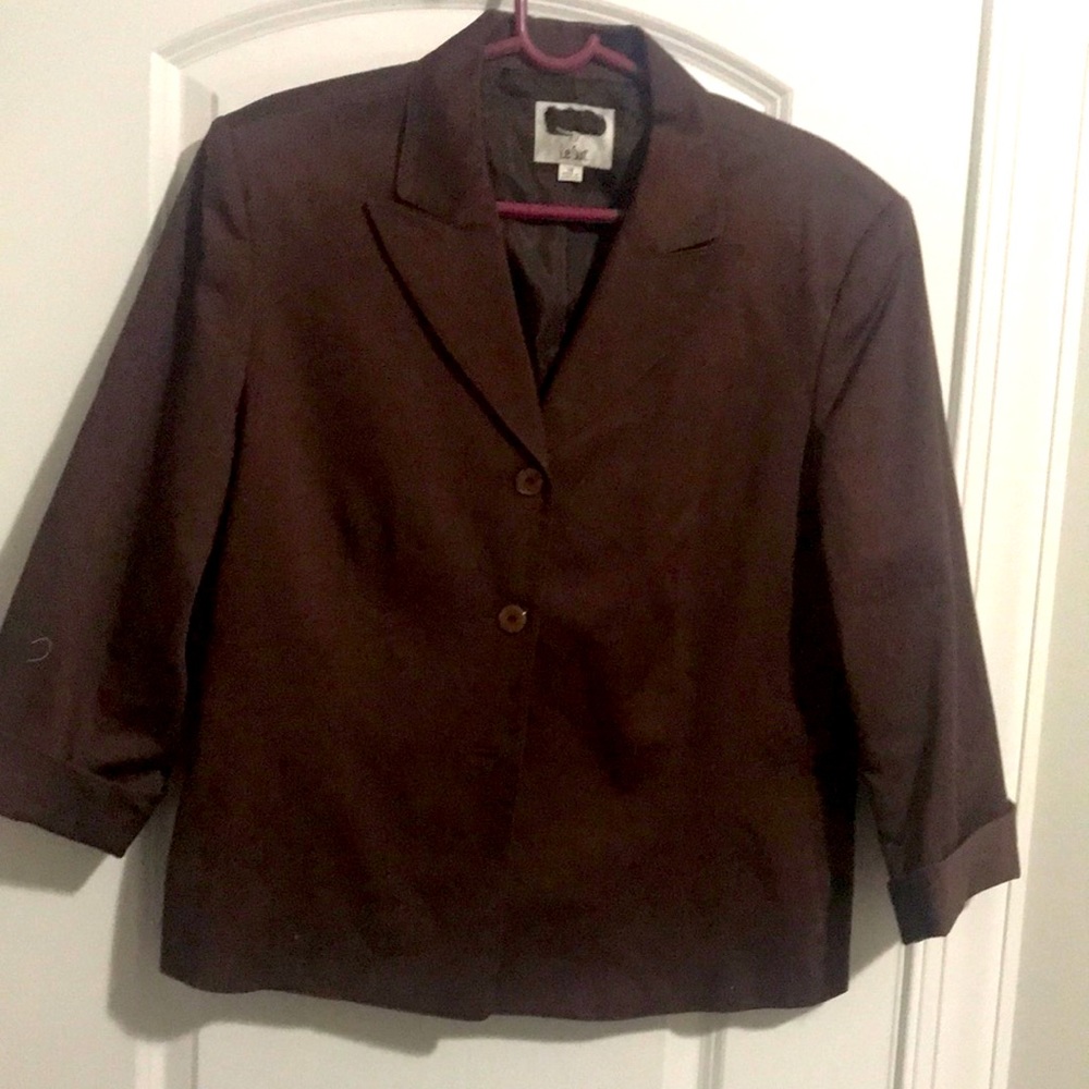Or Suit size 18 3/4 brown lined Cotten spandex blazer